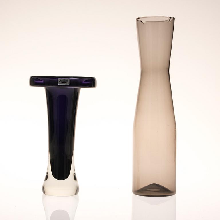 KARAHVI JA MALJAKKO, lasia, signeerattu "Timo Sarpaneva iittala 402" ja "Nuutajärvi Notsjö".