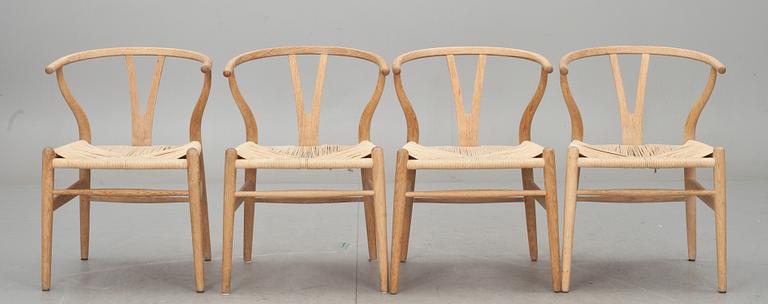 KARMSTOLAR, 4 st. "Y-stolen", Hans J. Wegner för Carl Hansen & Son, Odense. Enligt uppgift inköpta 1958.
