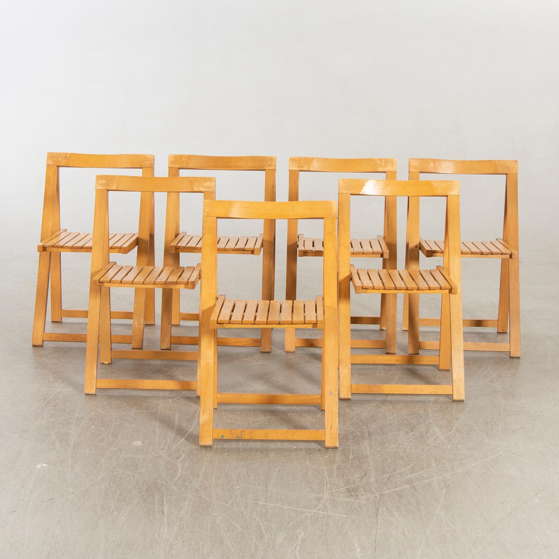 Aldo Jacober, 7 folding chairs for Bazzani, Italy 1970s.