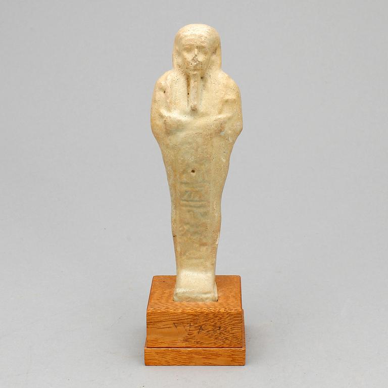 USHEBTI, fajans, Egypten, troligen Sentid 664-331 f Kr.