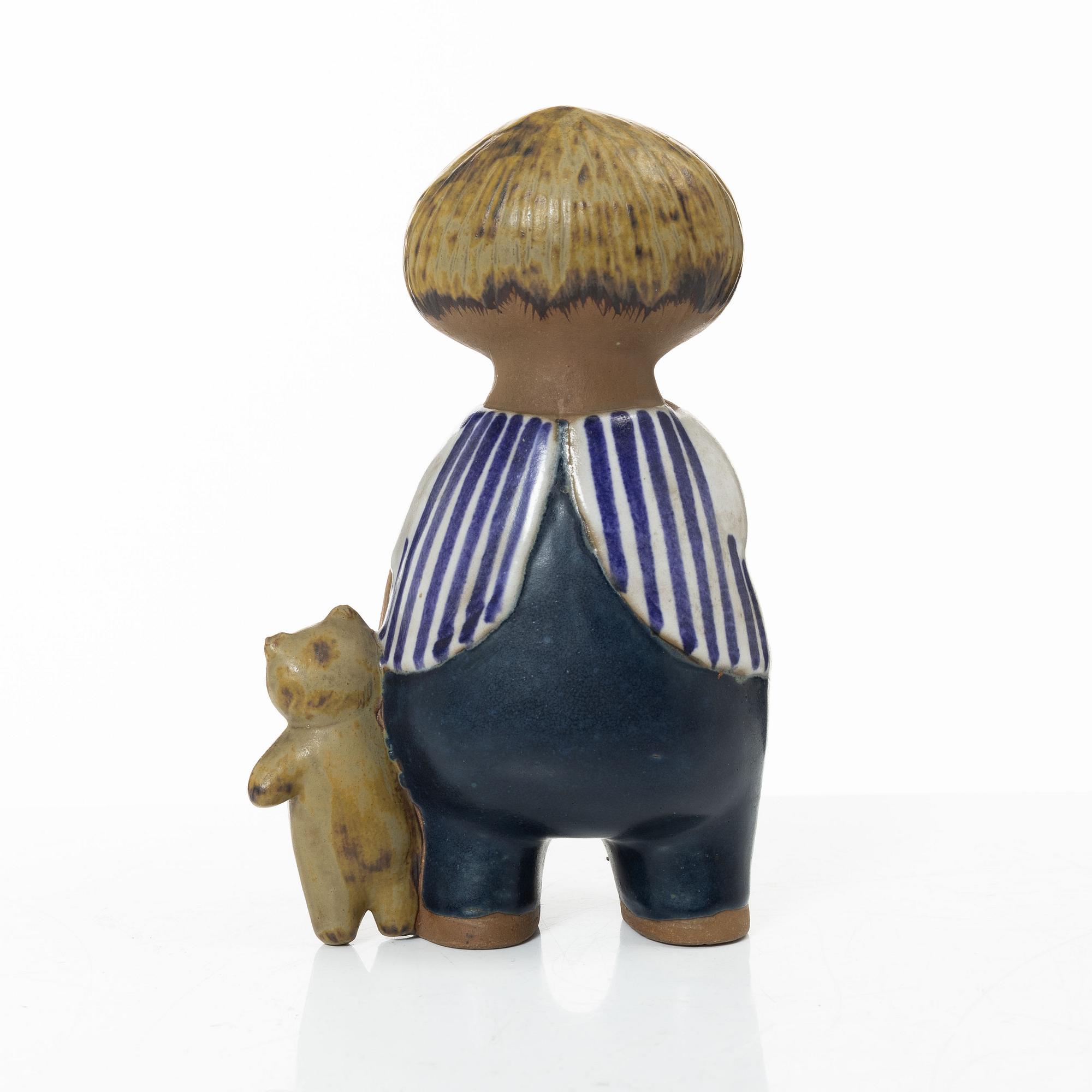 Lisa Larson, figurin, stengods, "Malin", ur serien "Larsons ungar", Gustavsberg.