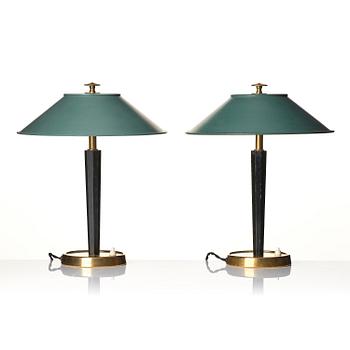 Bertil Brisborg, a pair of table lamps model "30950", Nordiska Kompaniet, 1940s.