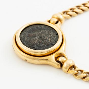 Bulgari a necklace "Monete" 18K gold with an ancient coin.