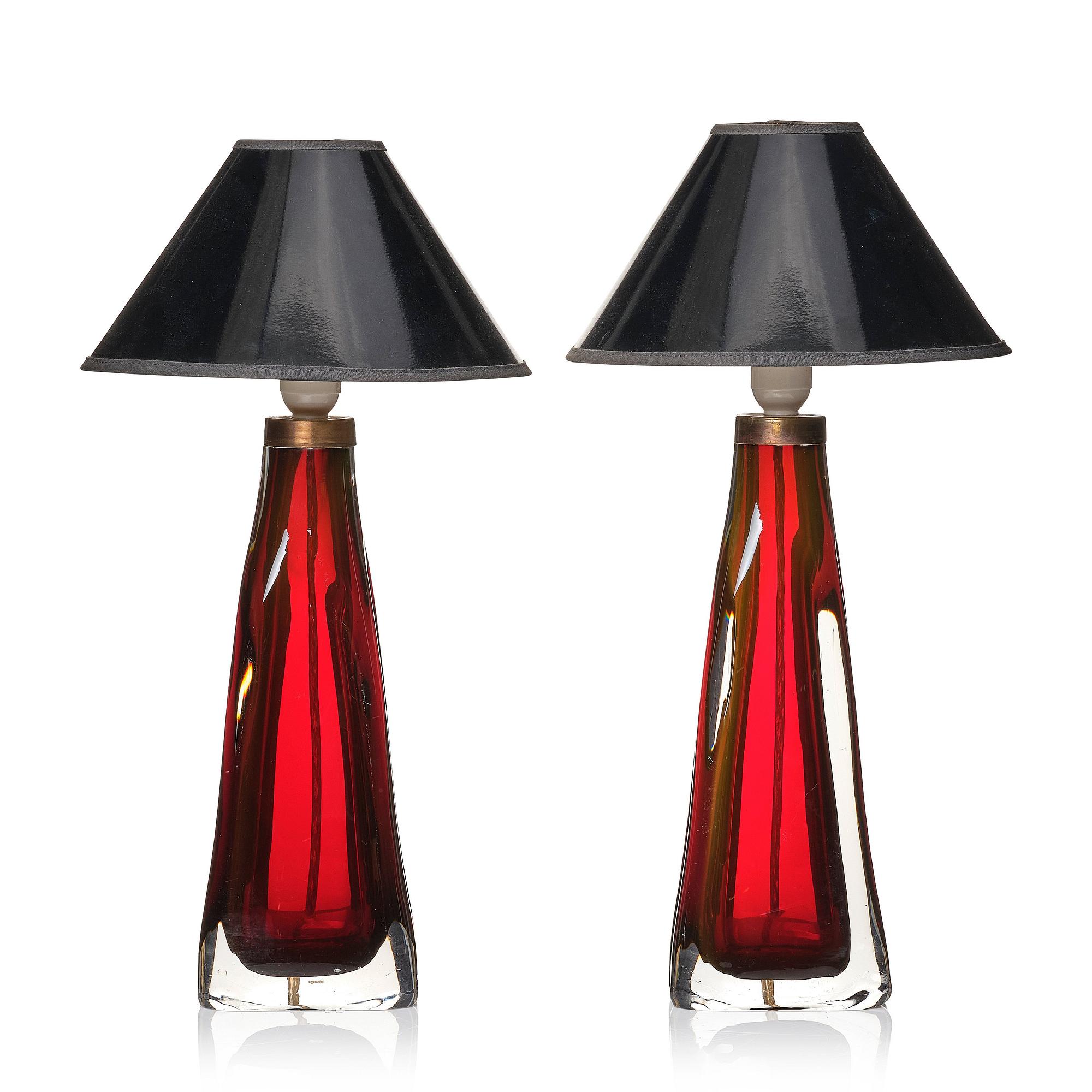 Carl Fagerlund, A pair of table lamps, Orrefors, Sweden, 1960s.