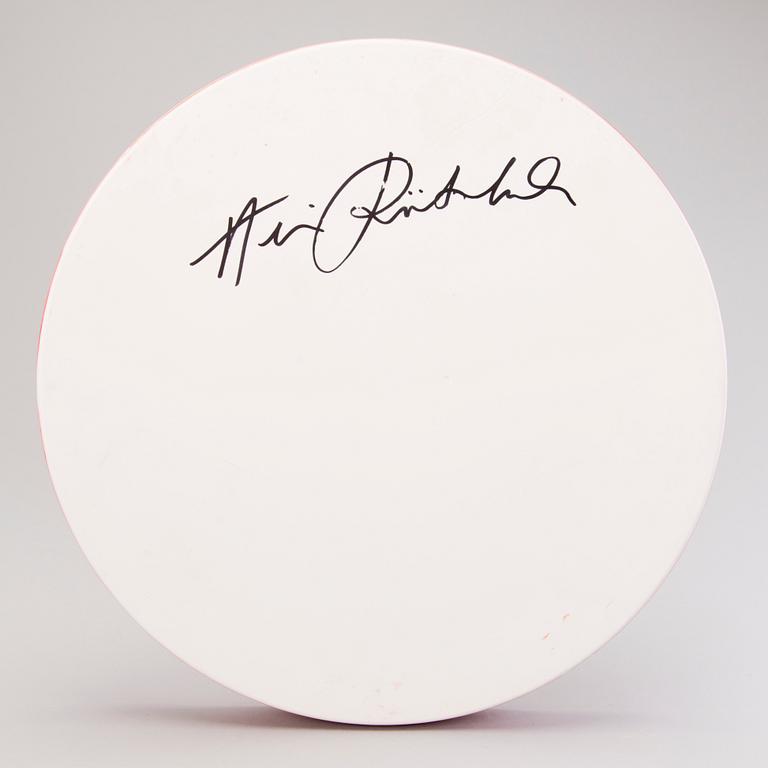 HEINI RIITAHUHTA a porcelain dish, 'Pink dahlia', signed Heini Riitahuhta.