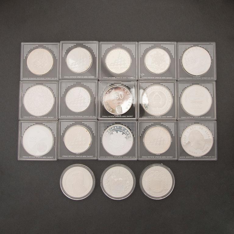 JUHLARAHOJA, 18 kpl, hopeaa, Olympialaiset, 1980-2000-luku.