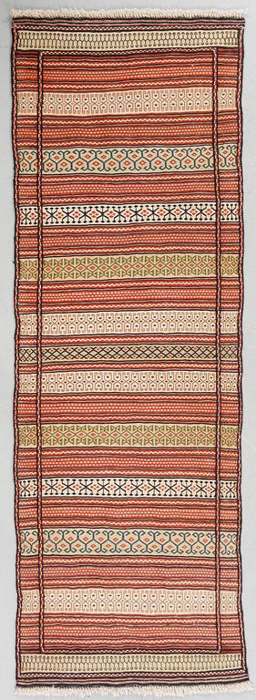 A CONTEMPORARY FLAT WEAVE RUG FROM AFSHAR, 200 x 70 cm.