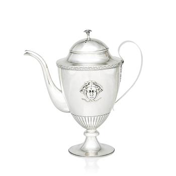 187. A Swedish Empire silver coffee-pot, mark of Adolf Zethelius, Stockholm 1811.