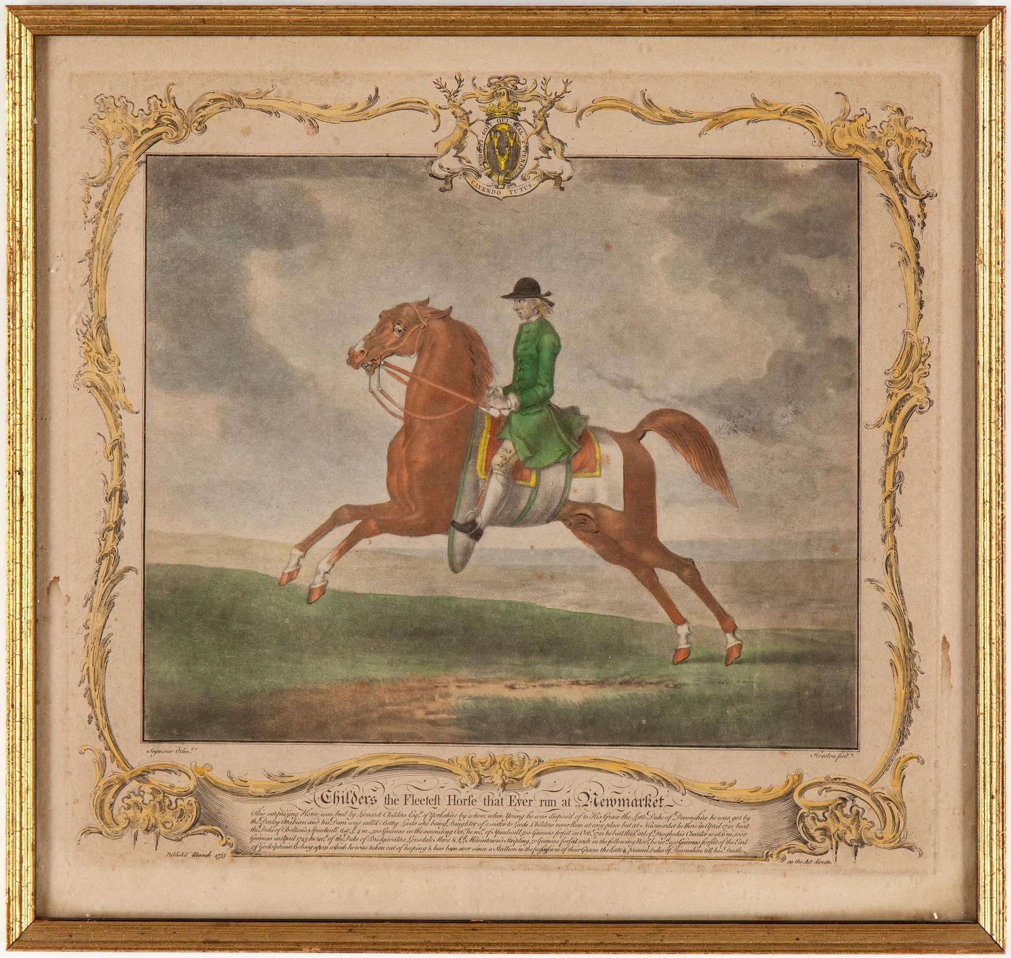 RICHARD HOUSTON, efter, 6 st, mezzotintetsningar, daterade i tryck 1755 respektive 1756.