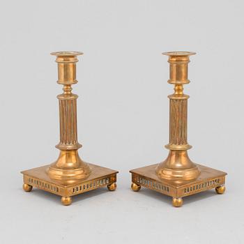 A PAIR OF BRASS CANDLESTICKS, Skultuna, 20th century.