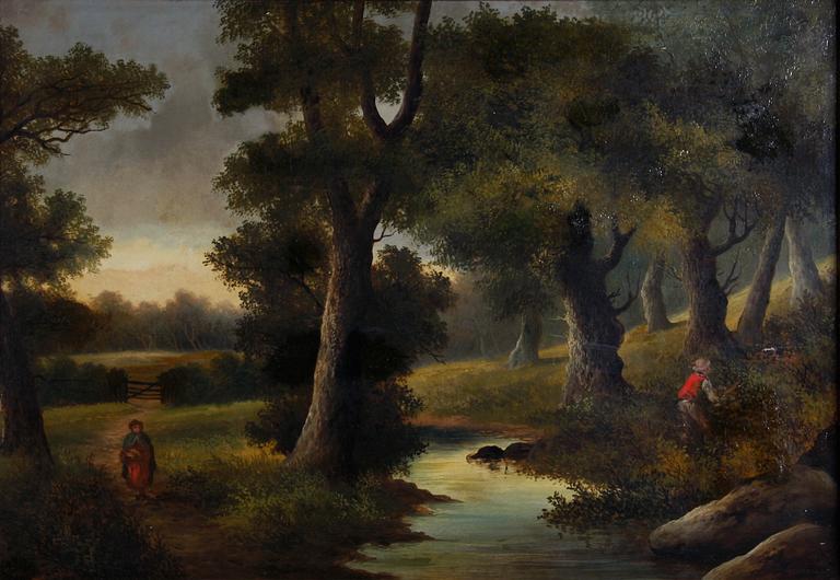 OKÄND KONSTNÄR. Olja på duk, 1800-tal.