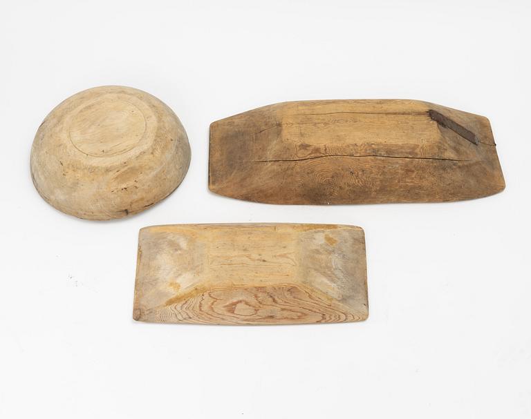 Tray, 3 pcs, Folk Art, 19th-20th century.