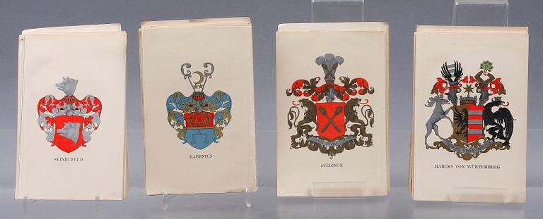 TRYCK MED HERALDISKA MOTIV, 65 st, Sverige tidigt 1900-tal.