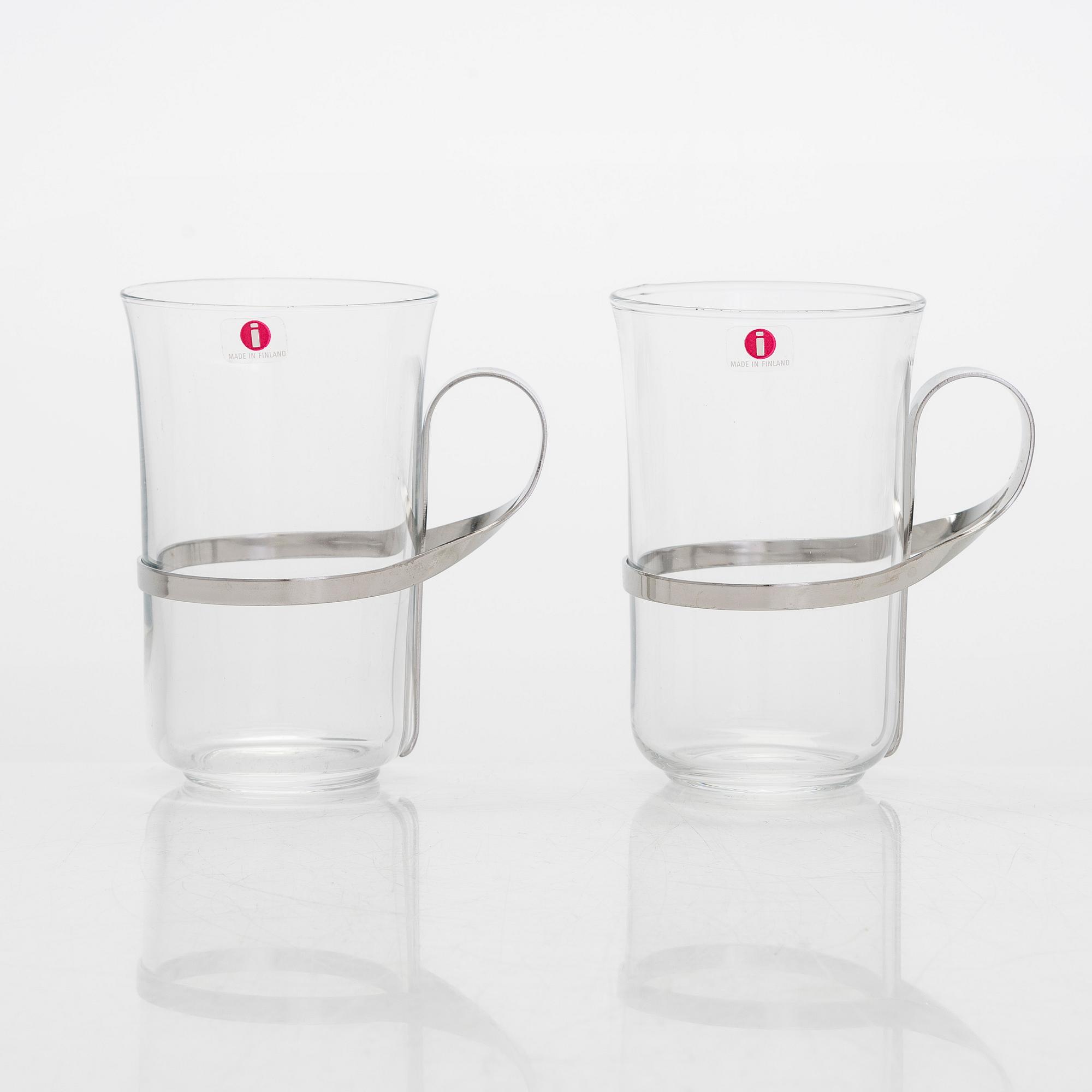 Vivianna Torun Bülow-Hübe, a set of nine 1980s 'Thea' hot drink glasses for Iittala.