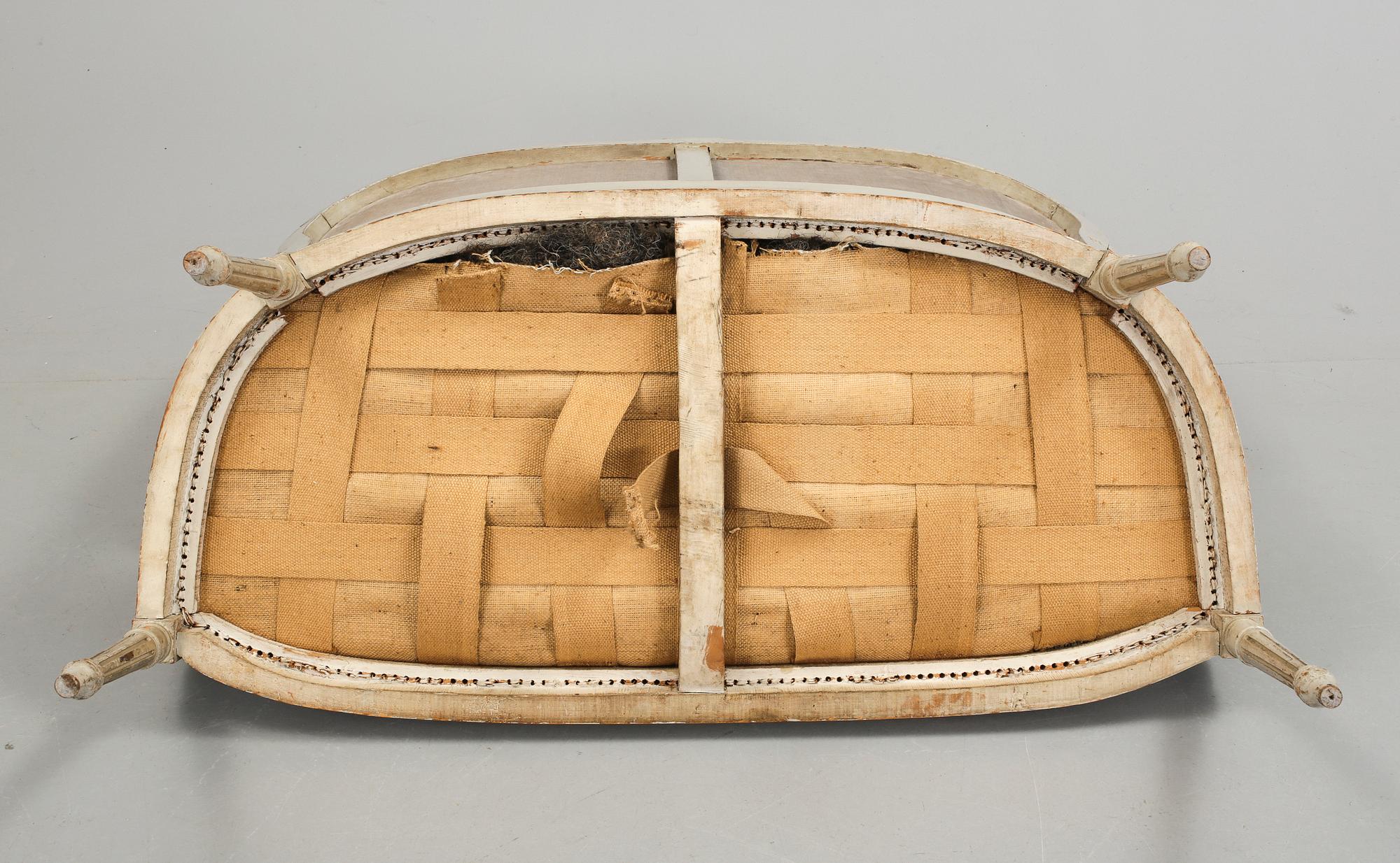 SOFFGRUPP, 3 delar, Louis XVI-stil, omkring 1900.