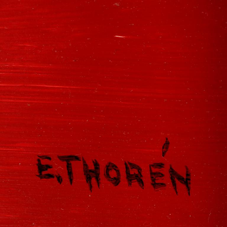 ESAIAS THORÉN. Olja på pannå. Sign E. Thorén.