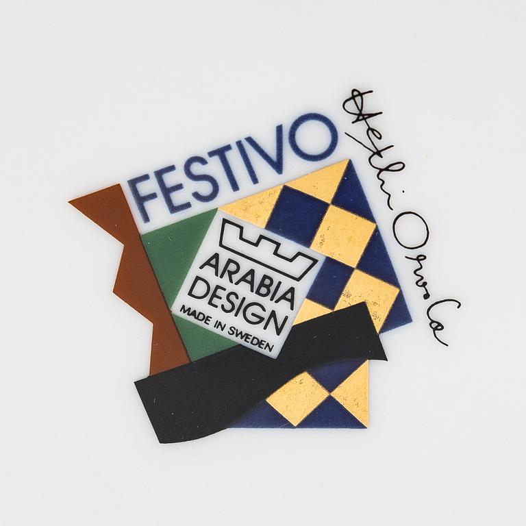 Heikki Orvola, servisdelar, 23 st, fältspatporslin,"Festivo", Arabia/Rörstrand 1980 -tal.