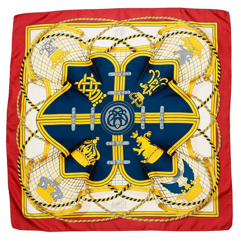 HERMÈS, a silk scarf, "Grand Tenu".