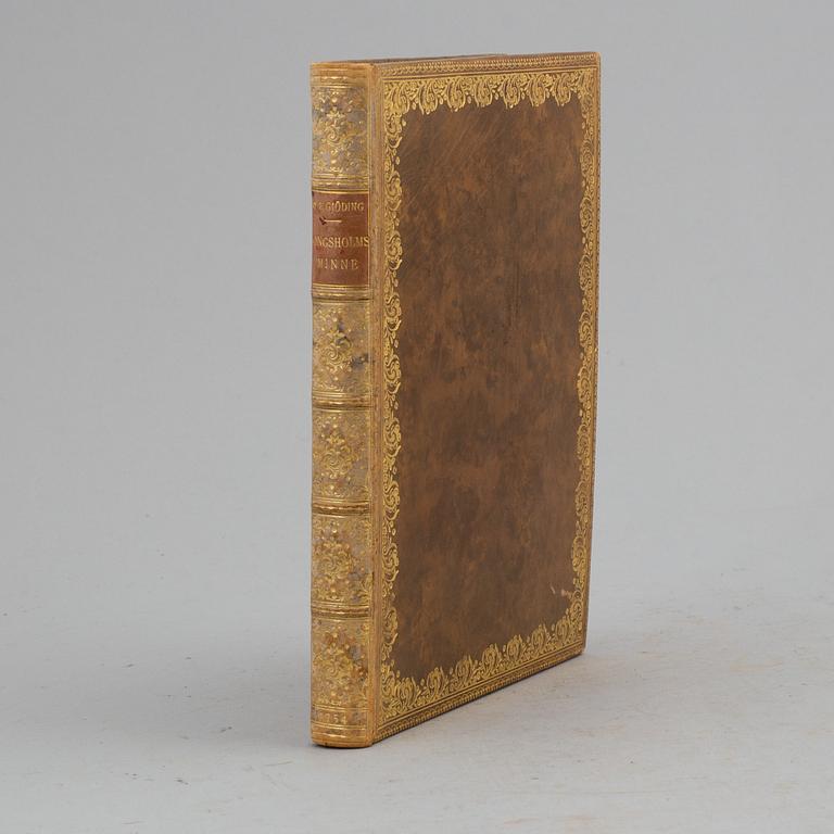 Stockholmiana i hedbergband, med graverad karta, 1754.