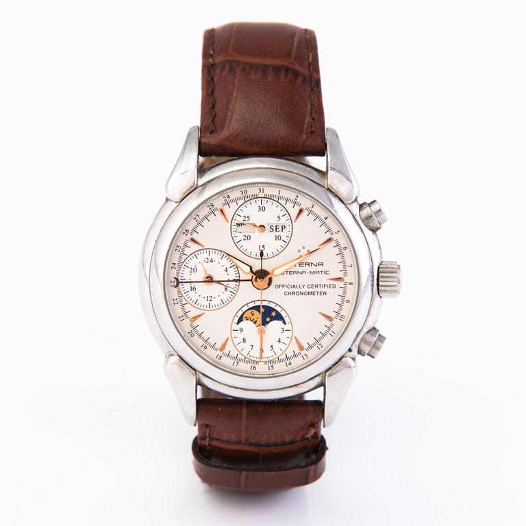 ETERNA Eterna-Matic, Chronometer Chronograph, rannekello 45 mm.
