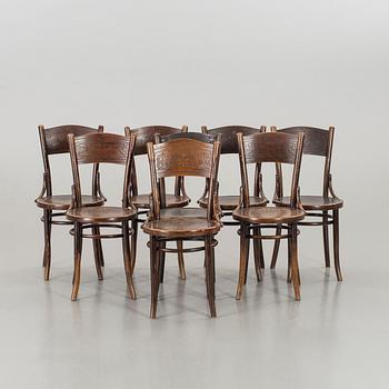 EIGHT COSMOS AND THONET CHAIRS.