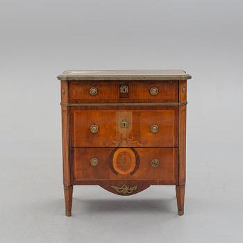 A Gustavian inlay chest of drawers, Stockholm, late 18th Century.