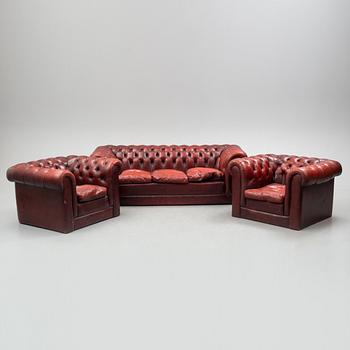 A sofa and a pair of armchairs, England, second half of the 20th century.