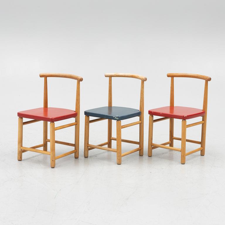 Children's furniture, 4 pieces, Hagafors Chair Factory, Nässjö, second half of the 20th century.
