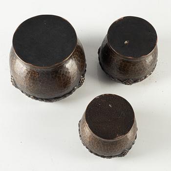 Four Jugend flower pots, including Rörstrand, Sweden, early 20th century.