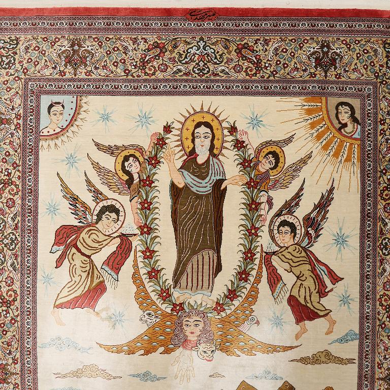 MATTA, ghom, silke, signerad (möjligen Mir-Mehdi), ca 150 x 104 cm.