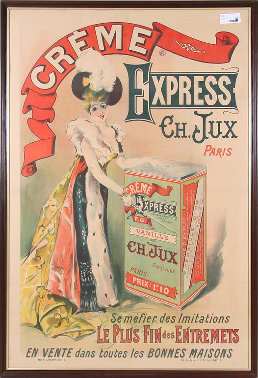 AFFISCH, Frankrike, "Creme Express" 1900-tal.