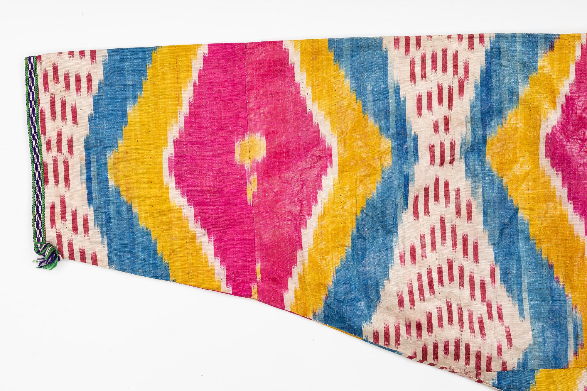 A woman’s Chapan, silk and cotton Ikat, Central Asia, 1880s.