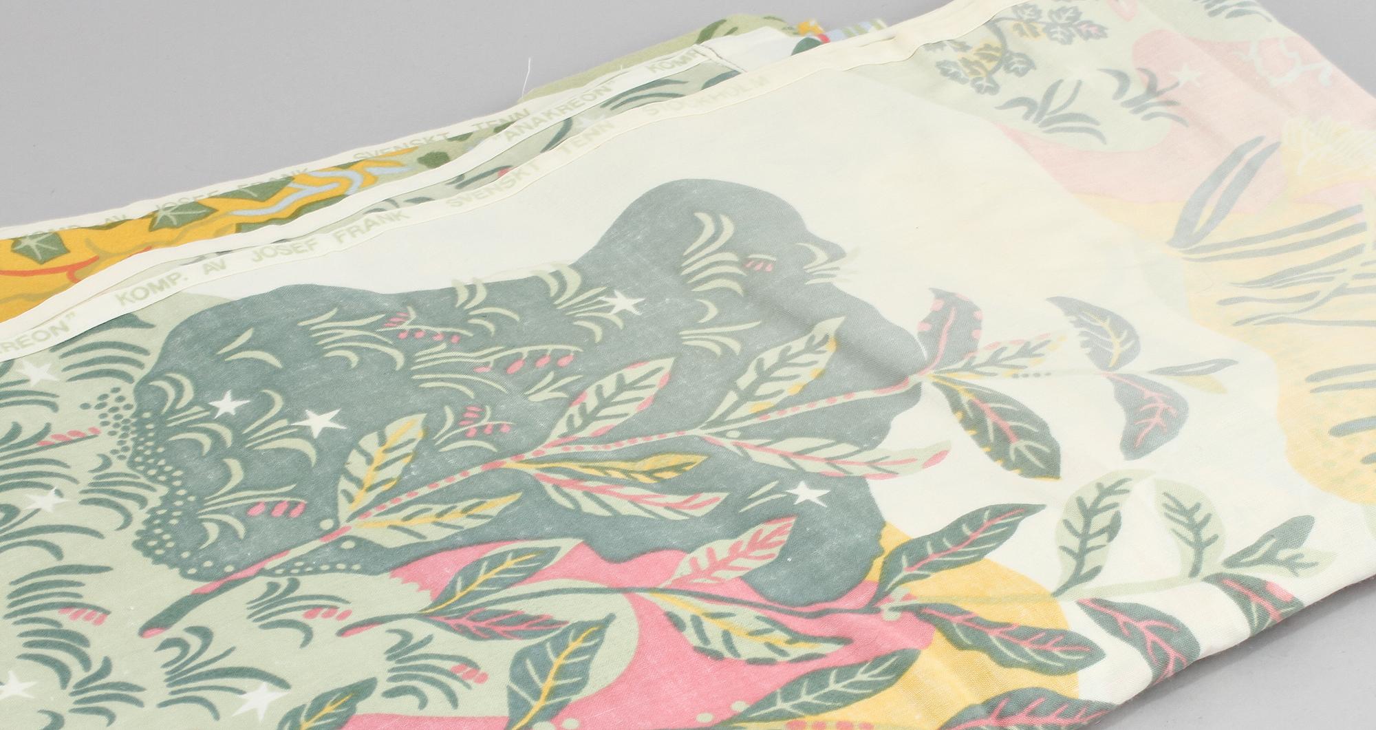 GARDINLÄNGDER, 4 st, "Anakreon", Josef Frank, Svenskt Tenn, 1900-tal.