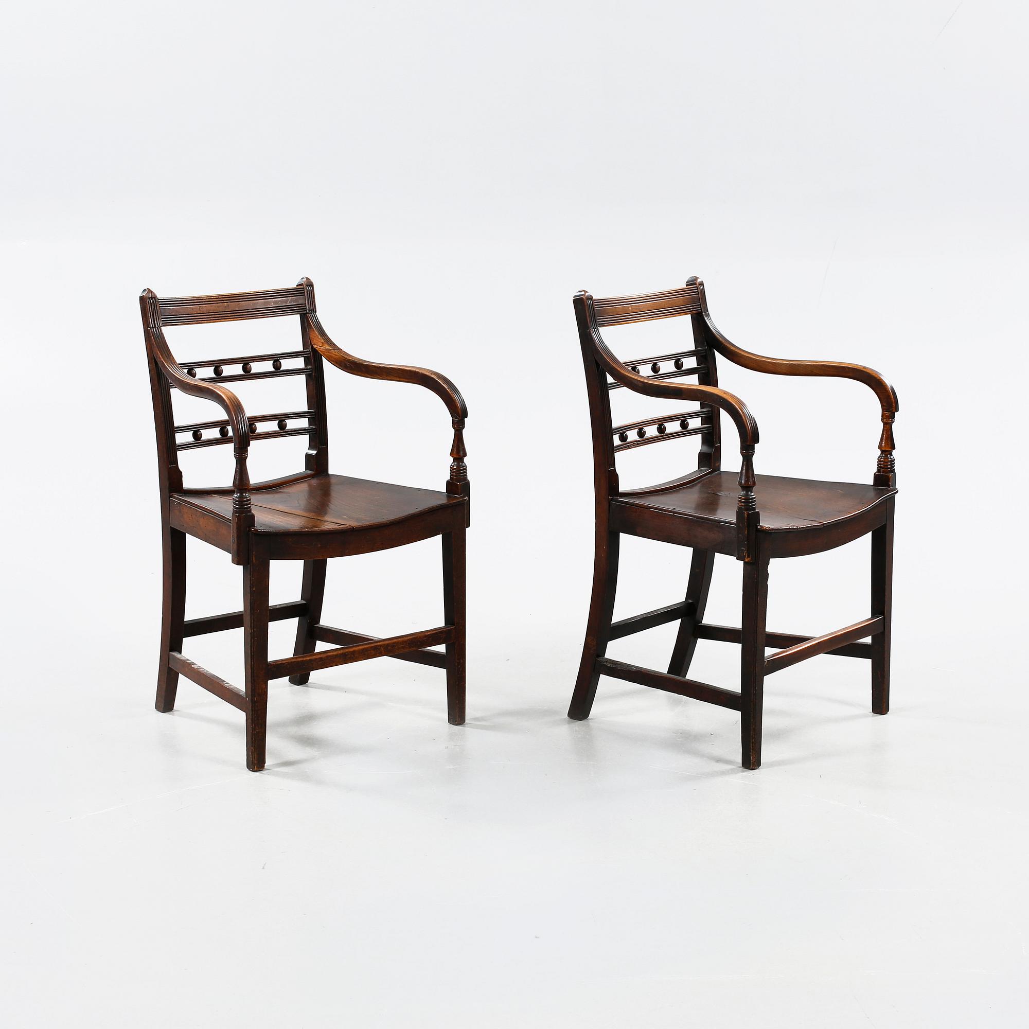 A pair of chairs from around the turn of the century 1900.
