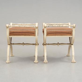 A pair of late Gustavian early 19th century stools.