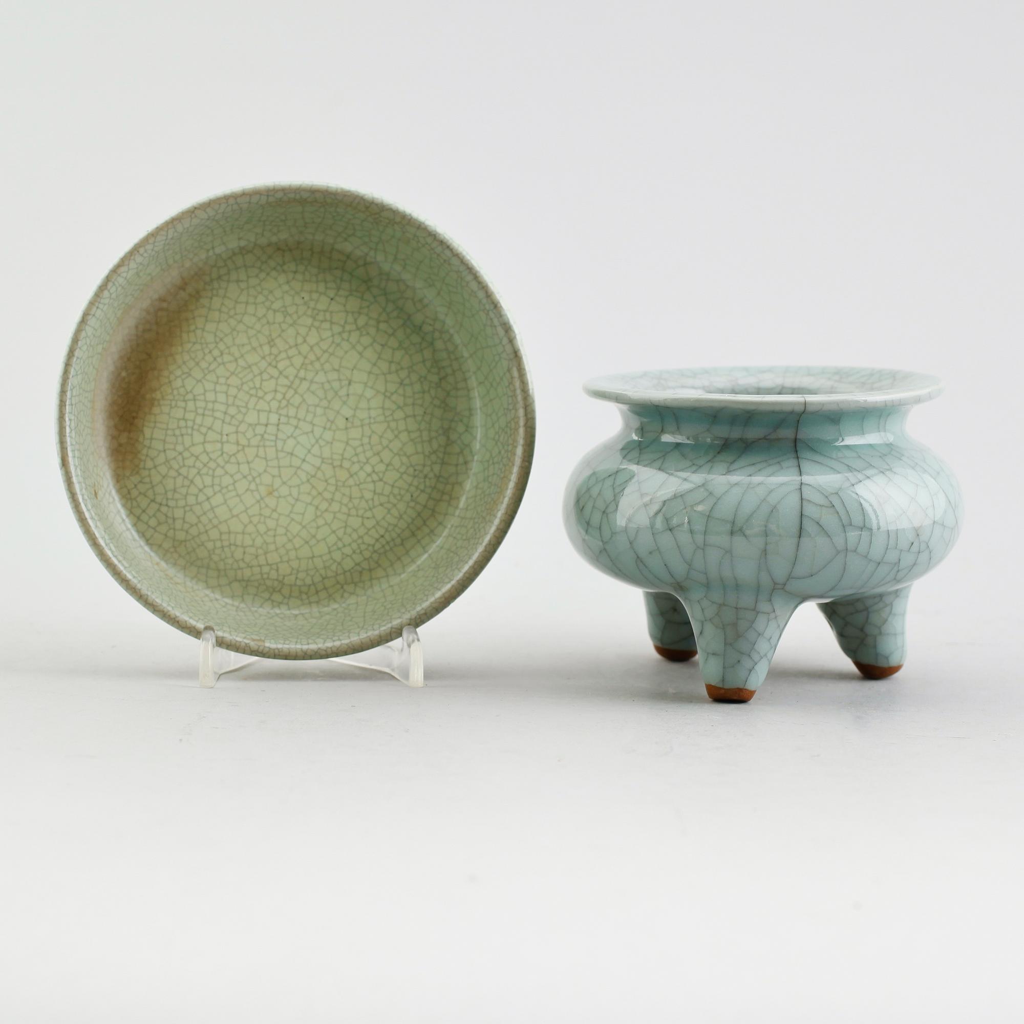 SKÅL OCH FAT, porslin, Kina, 1900-/2000-tal.