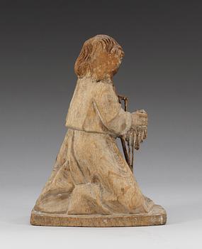 A wooden sculpture, possibly Antwerp 16th century.