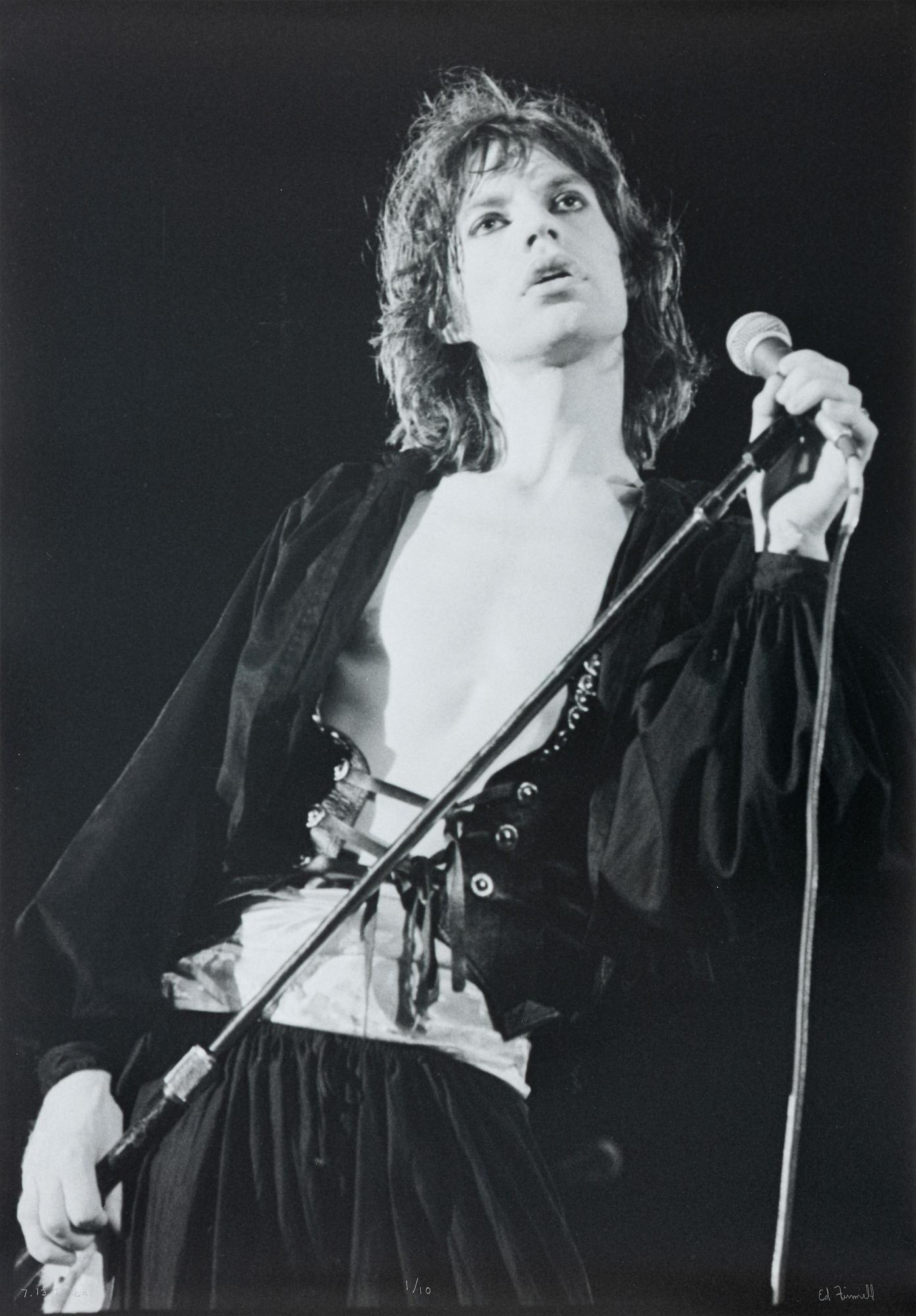 Edward Finnell, "Mick Jagger, The Roling Stone Tour of the Americas, 1975".