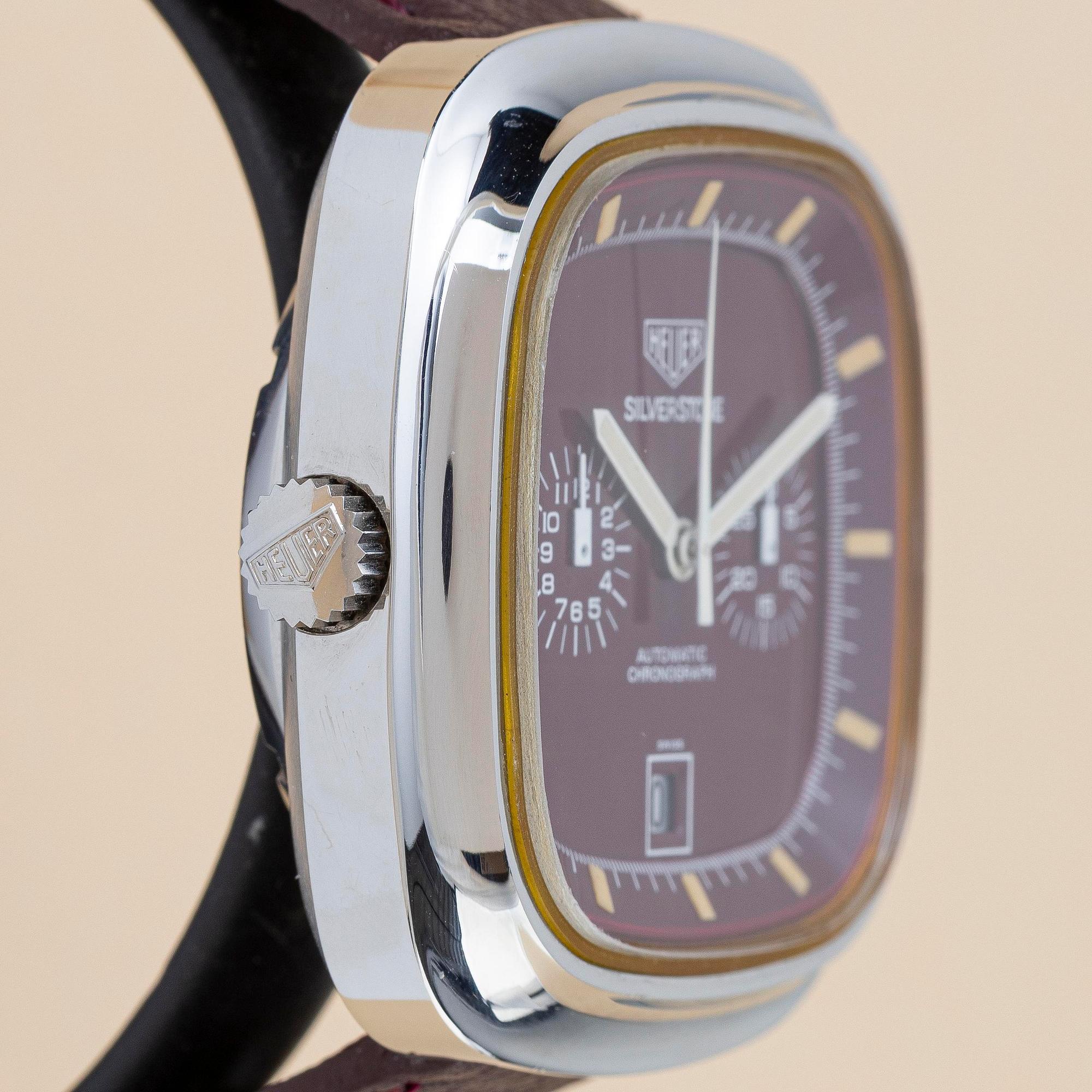 Heuer, Silverstone, "Burgundy", ca 1974.