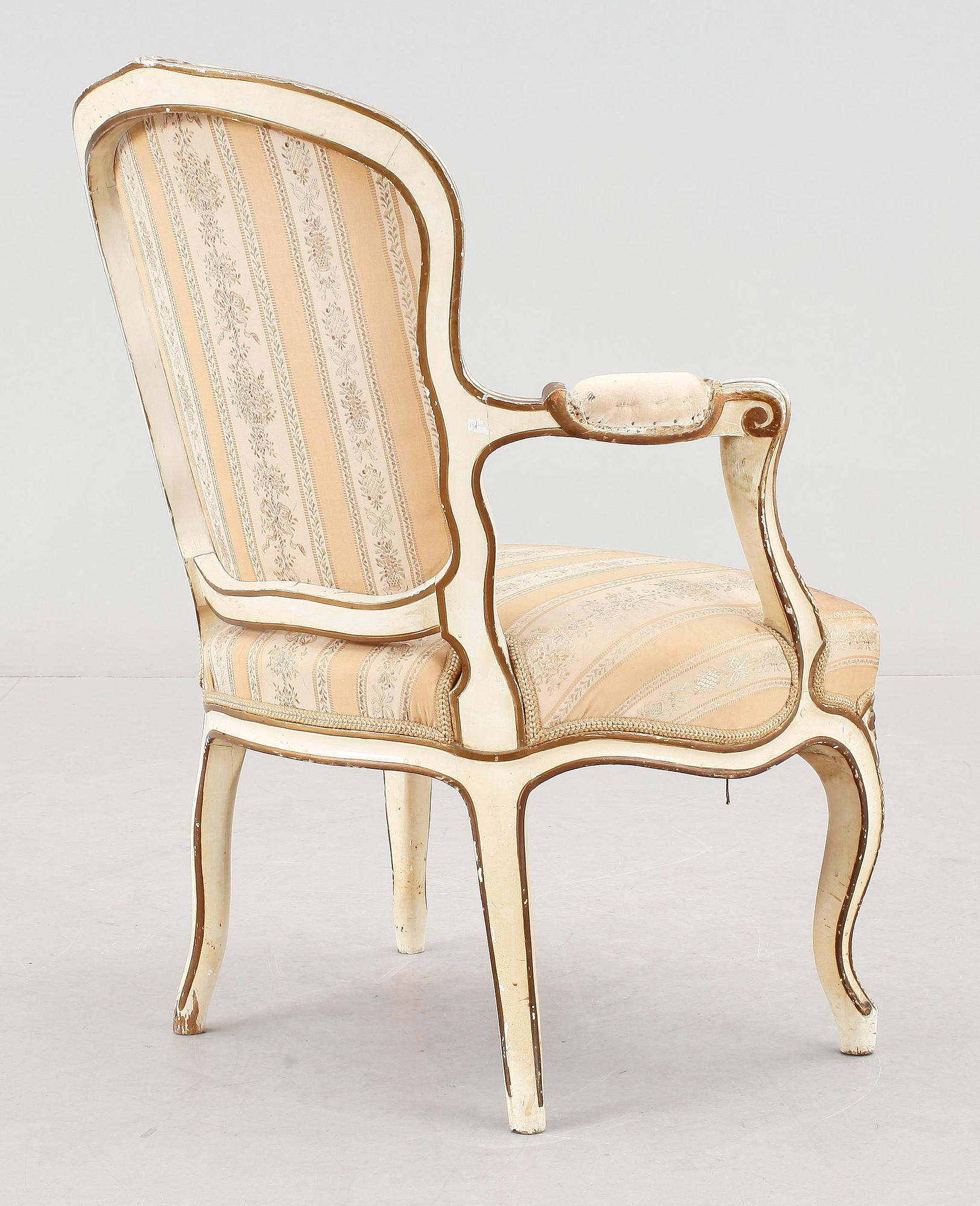 KARMSTOL, rokokostil, 1800-tal.