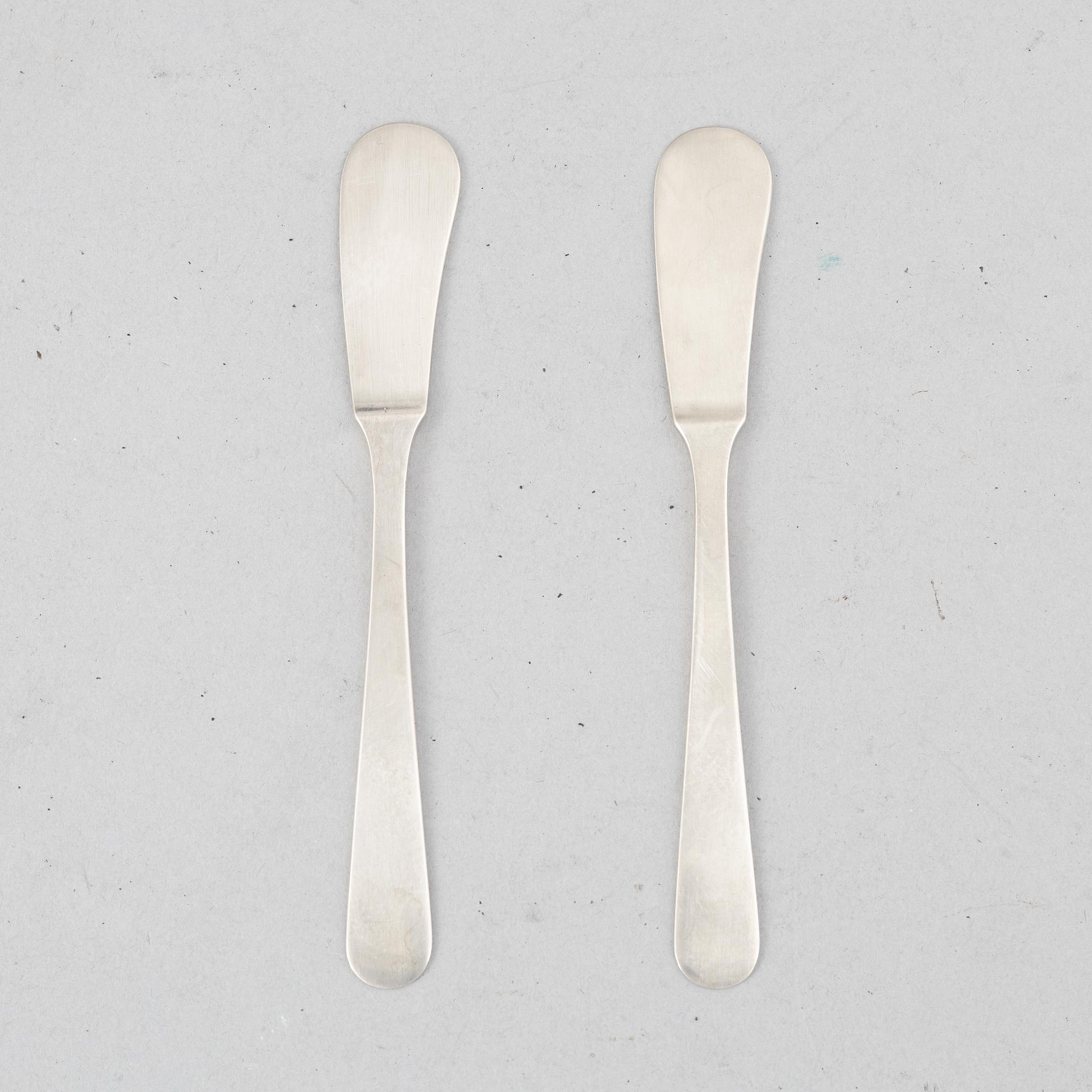 Wiwen Nilsson, butter knives, a pair, silver, Anders Nilsson, Lund 1957.