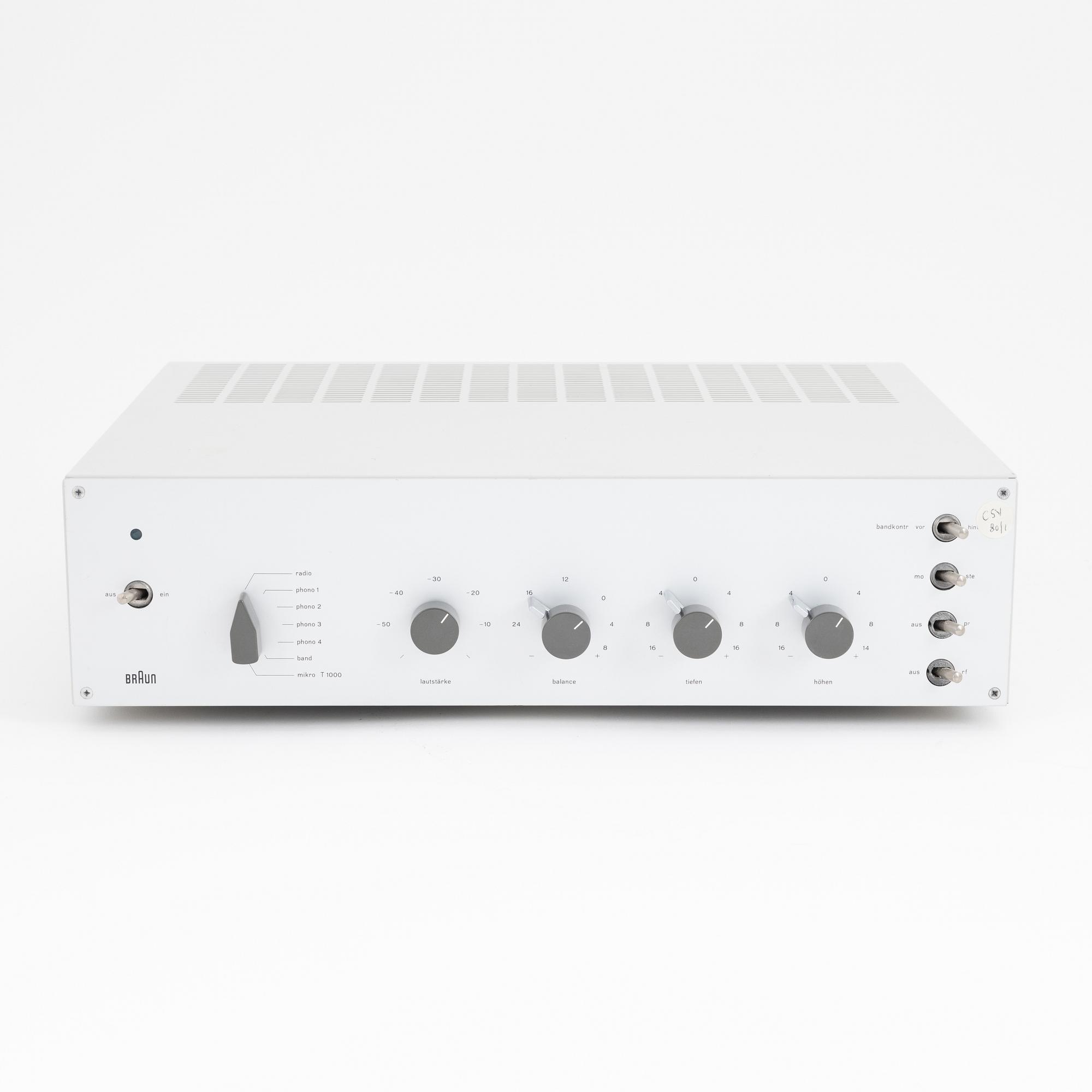 Dieter Rams, radio med förstärkare, CE 16 och CSV, Braun.