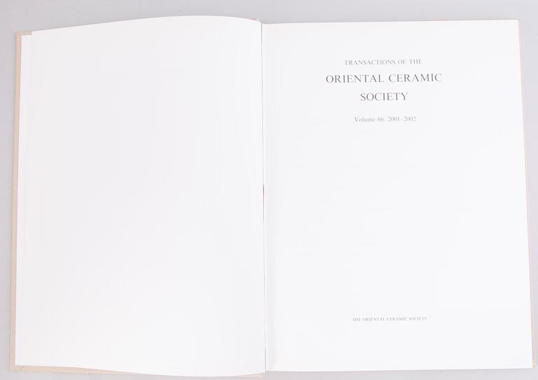 BÖCKER, 9 st, Transactions of the Oriental Ceramic Society, London 1991-2004.