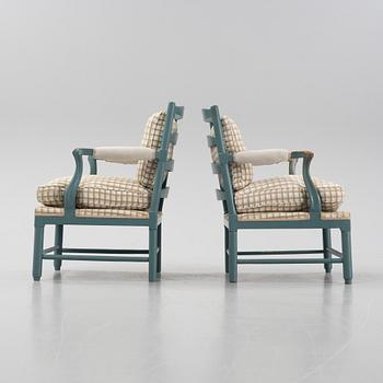 A pair of Gustavian armchairs.