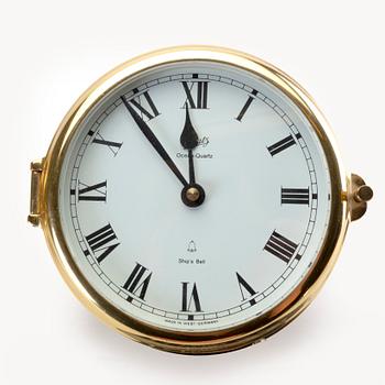 A Schatz brass ships clock and barometer West Germany, second half of the 20th century.