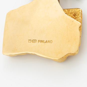 Björn Weckström, a necklace "Rain in the mountains", 18K gold with moss agate, Finland. For Lapponia.