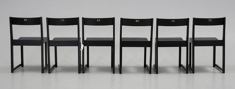 STOLAR, 6 stycken, "Orkesterstolen", Sven Markelius, 1900-talets mitt.