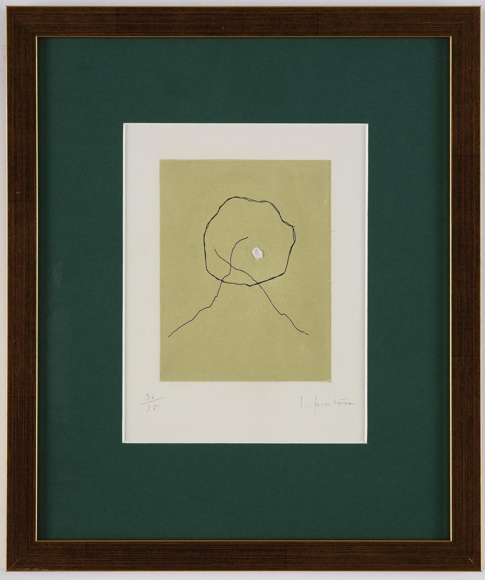 Lucio Fontana, ”Concetto Spaziale” - E-12.