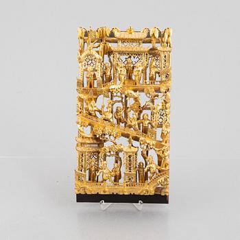 Relief, carved wood, China, first half of the 20th century.
