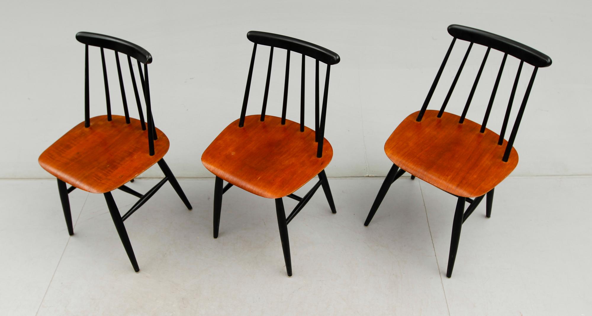 STOLAR, 3 st, "Fanett", Ilmari Tapiovaara, Edsbyverken, 1960-tal.
